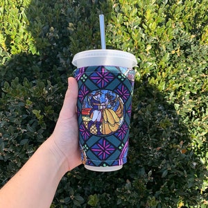 Beauty and the Beast Insulated Iced Coffee Cozy, Cup Sleeve image 4