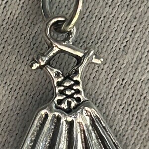 Dress Necklace Antique Silver Charm/Pendant Rhodium Plated Chain 18”
