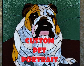 Custom stained glass panel according to your request Personalized gift Valentine's Day gift Stain glass decor Pet portrait