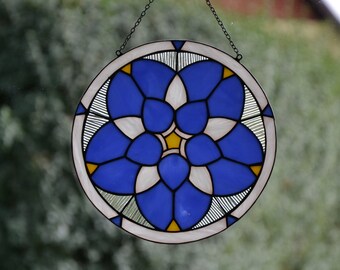 Large ~ Stained Glass Ornament Mandala Summer Mandala