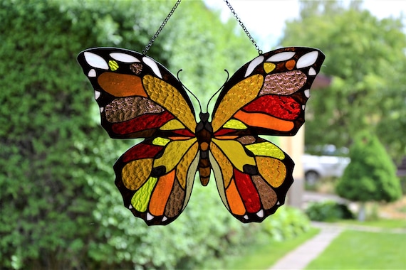 Stained Glass Suncatcher Butterfly Window Hanging Pendant Stain