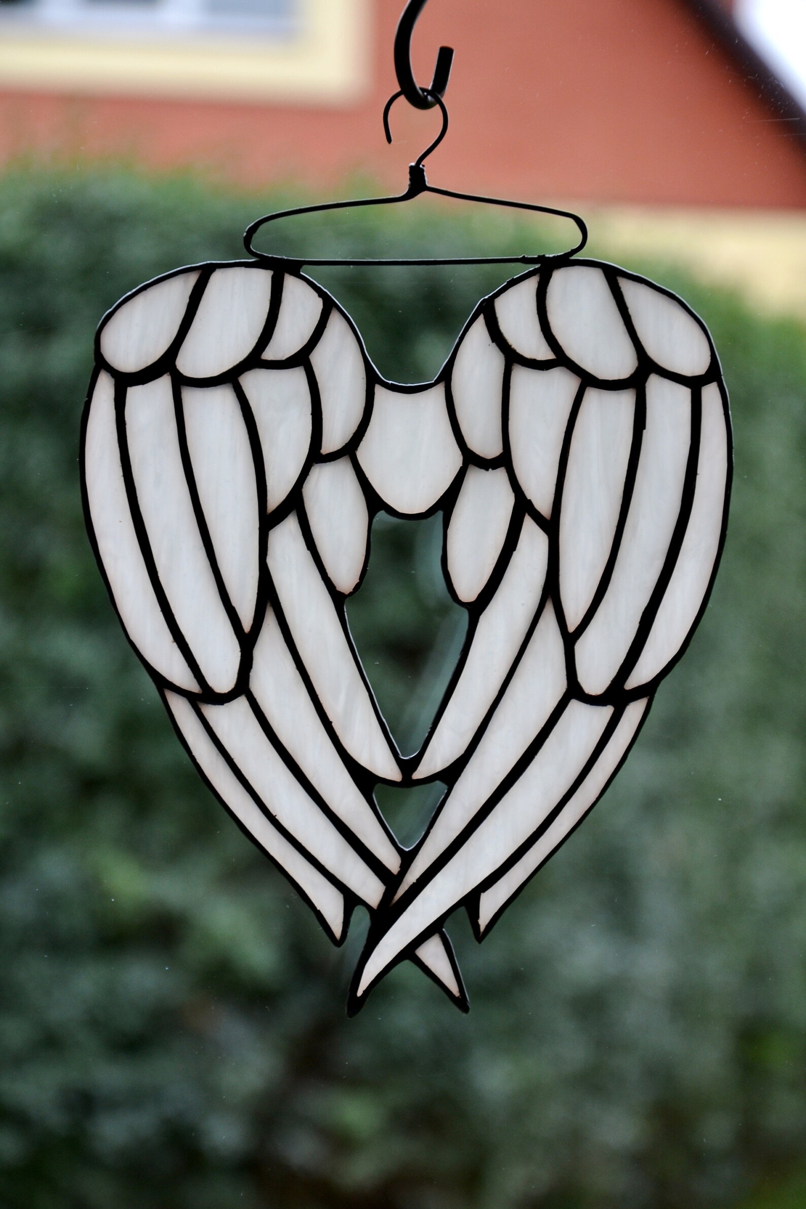 Angel Wings Suncatcher Stained Glass Window Hanging Tiffany Etsy