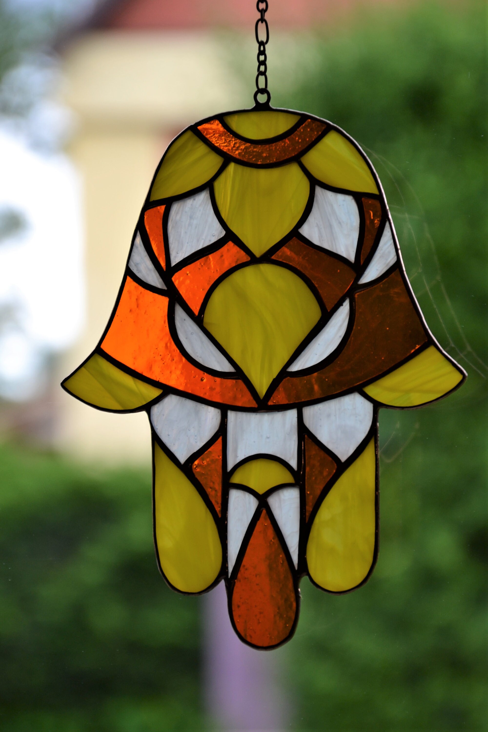 Stained Glass Hamsa Suncatcher Miriam's Hand Stained Glass Etsy