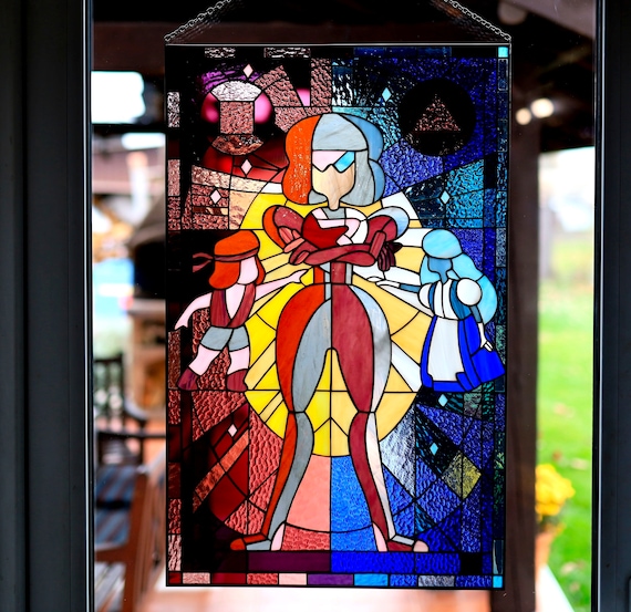 ステンドグラスパネル 子供部屋の装飾 漫画のキャラクター ステンド