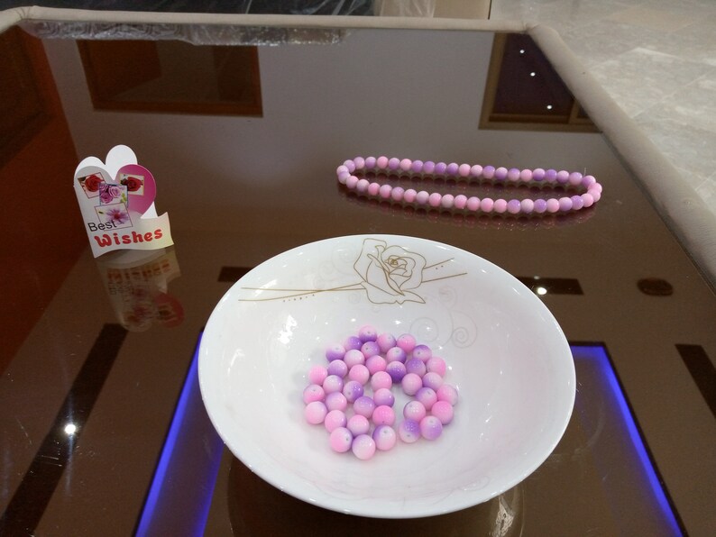 Mixed Colour Round Glass Pearl Loose Beads 10mm Spacer Fit Jewelry Gemstone purple pink and white