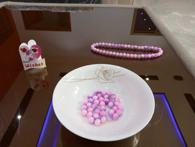 Mixed Colour Round Glass Pearl Loose Beads 10mm Spacer Fit Jewelry Gemstone purple pink and white