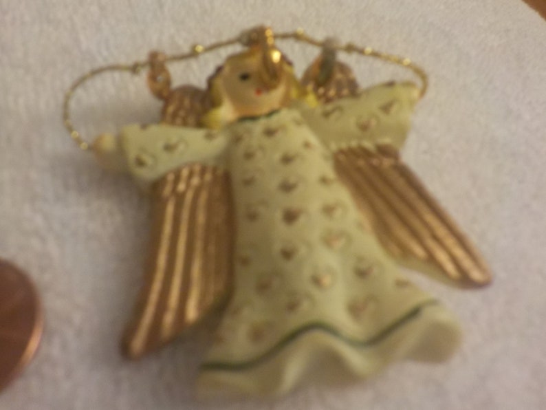 Two Xmas Angel Brooch Pins Clasps work fine VG Preowned shape