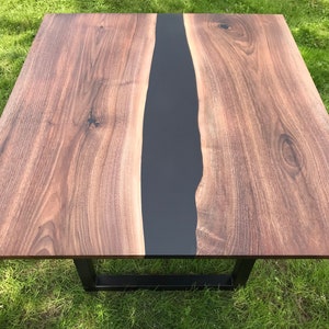Black walnut/ black epoxy river dining table  Free Shipping (This table has been sold but can custom build to size) !