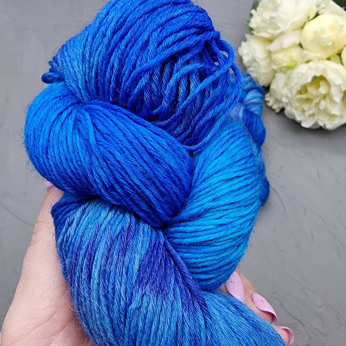 Hand dyed yarn hand dyed wool 100 merino wool yarn in blue Etsy