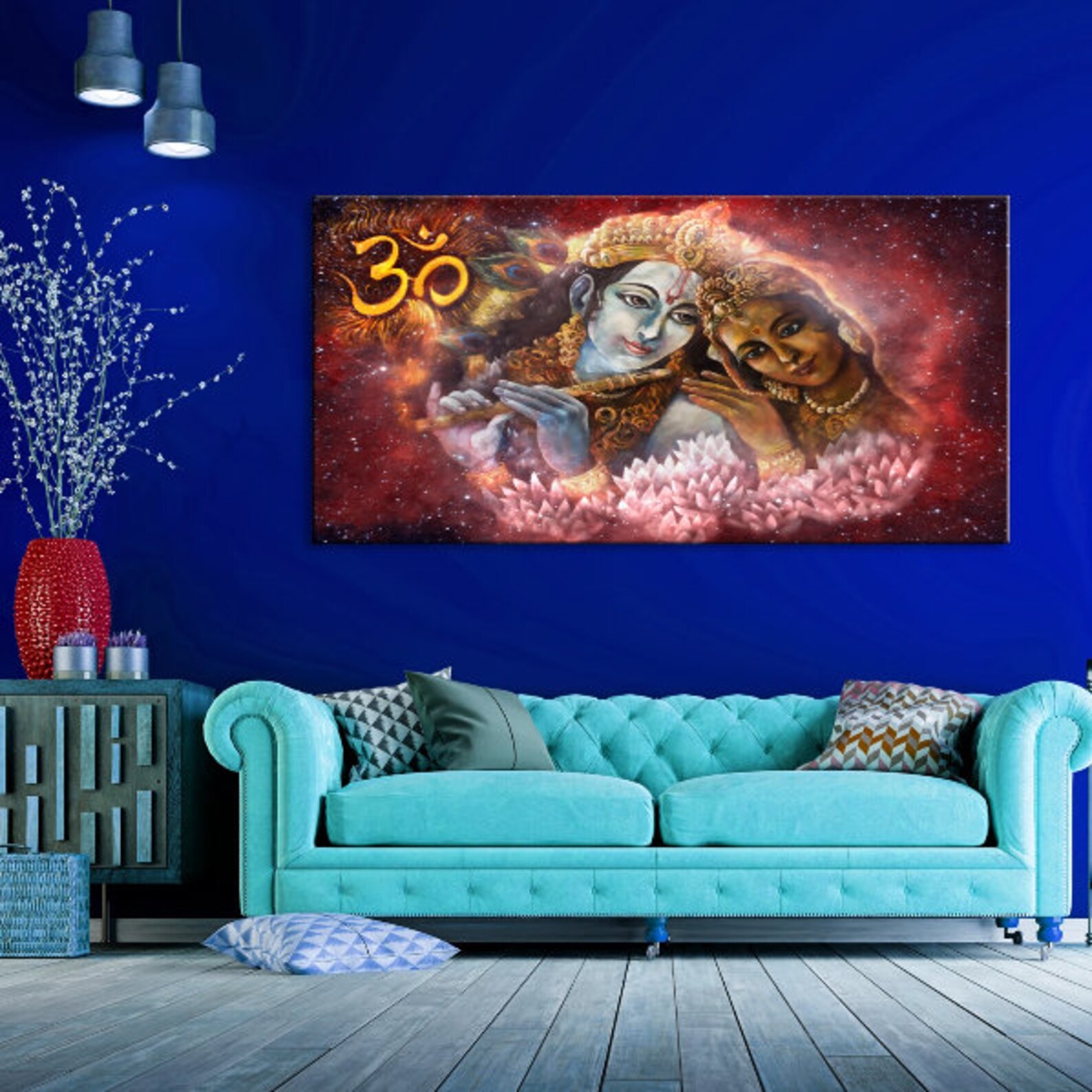 Radha Krishna Madhubani painting Radha Krishna Wall Art Etsy