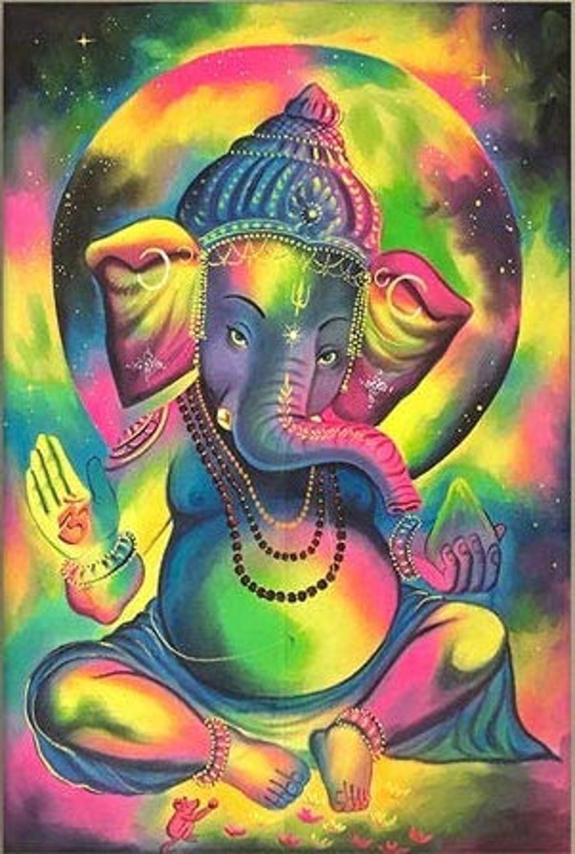 Ganesha Canvas Painting Ganesh Wall Art Decor Statue Idol Etsy
