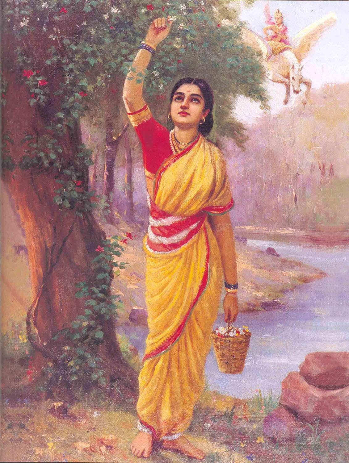 Raja Ravi Varma Paintings Ahalya Unframed Canvas Roll Etsy