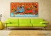 Sri Krishna Kerala Mural - Vishnu Avatar Padmanabhaswamy Fabric Paintings - Canvas Painting Roll (Unframed) 