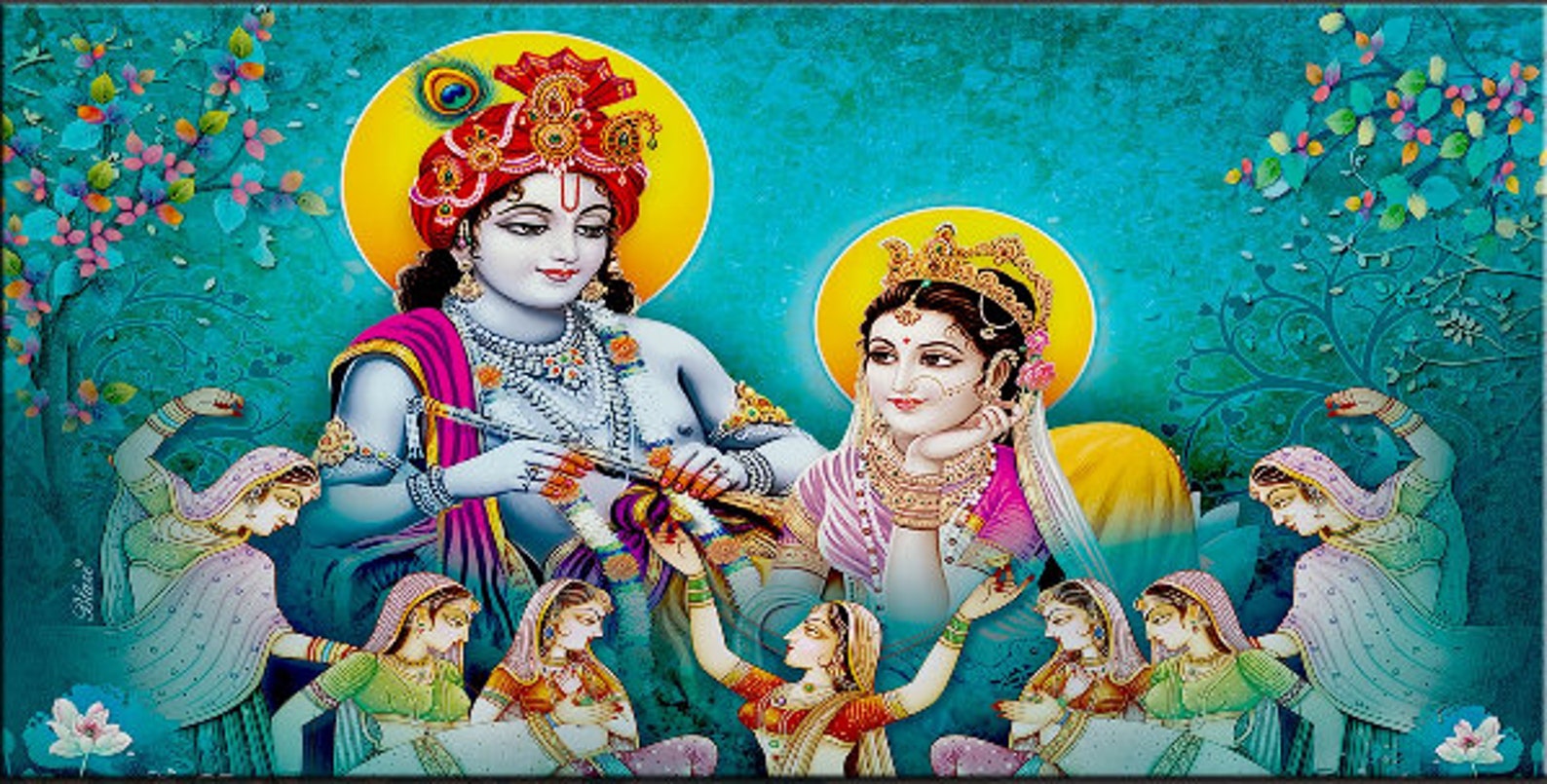 Radha Krishna Painting Radha Krishna Wall Art Krishna Radha Etsy