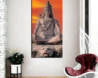 Lord shiva painting, Shiva poster, Hindu art print, Meditation poster, Spiritual wall art, Hindu god, Watercolor painting