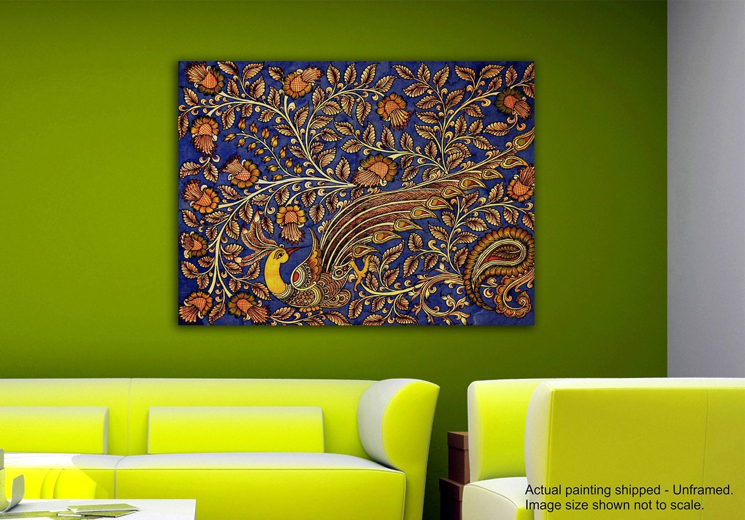 Kalamkari Canvas Painting Indian Canvas Art Unframed Canvas Etsy India