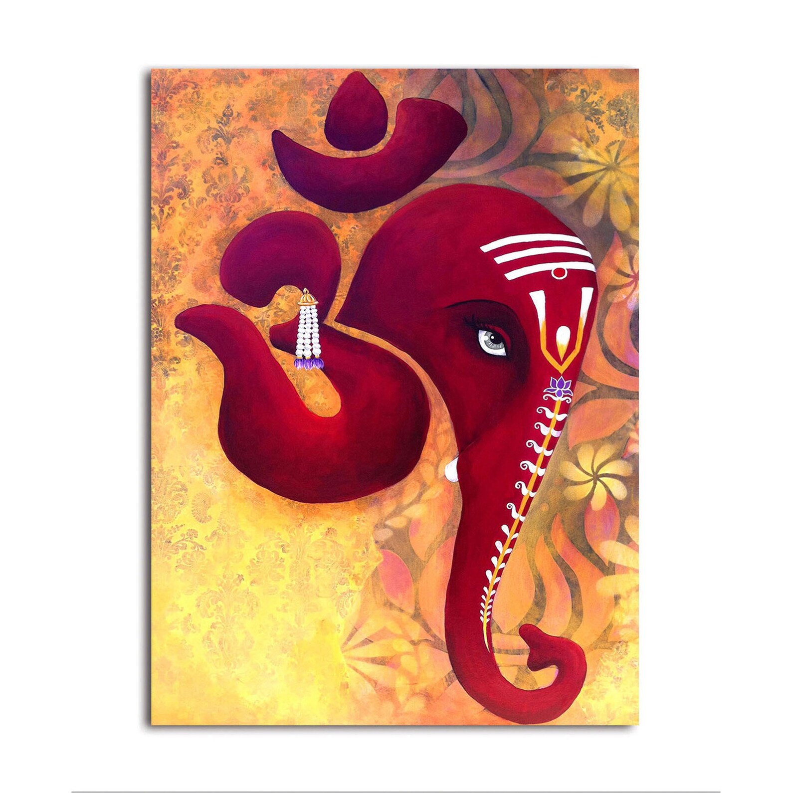Lord Ganesha Canvas Painting Unframed Canvas Roll Etsy