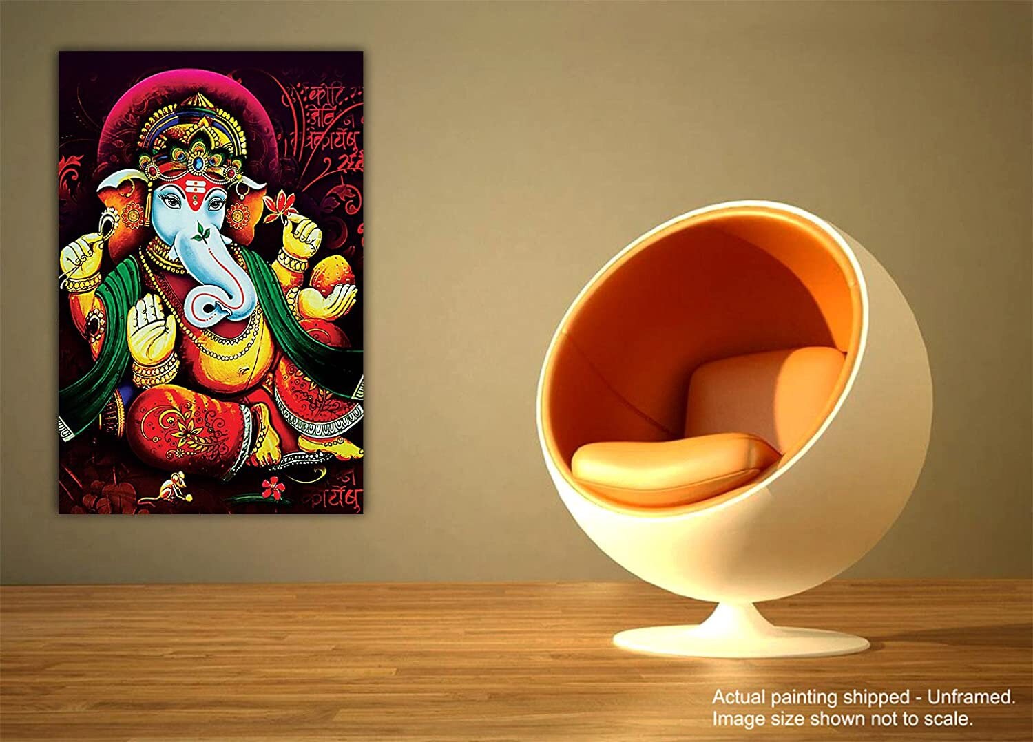 Ganesh Canvas Ganesha Print Wall Art Meditation Art Decor Etsy