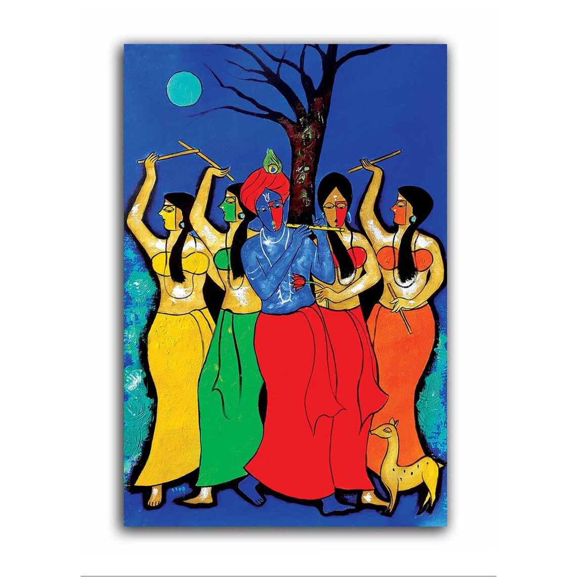 Shri Krishna painting Radha Krishna Wall Art Radha Krishna Etsy