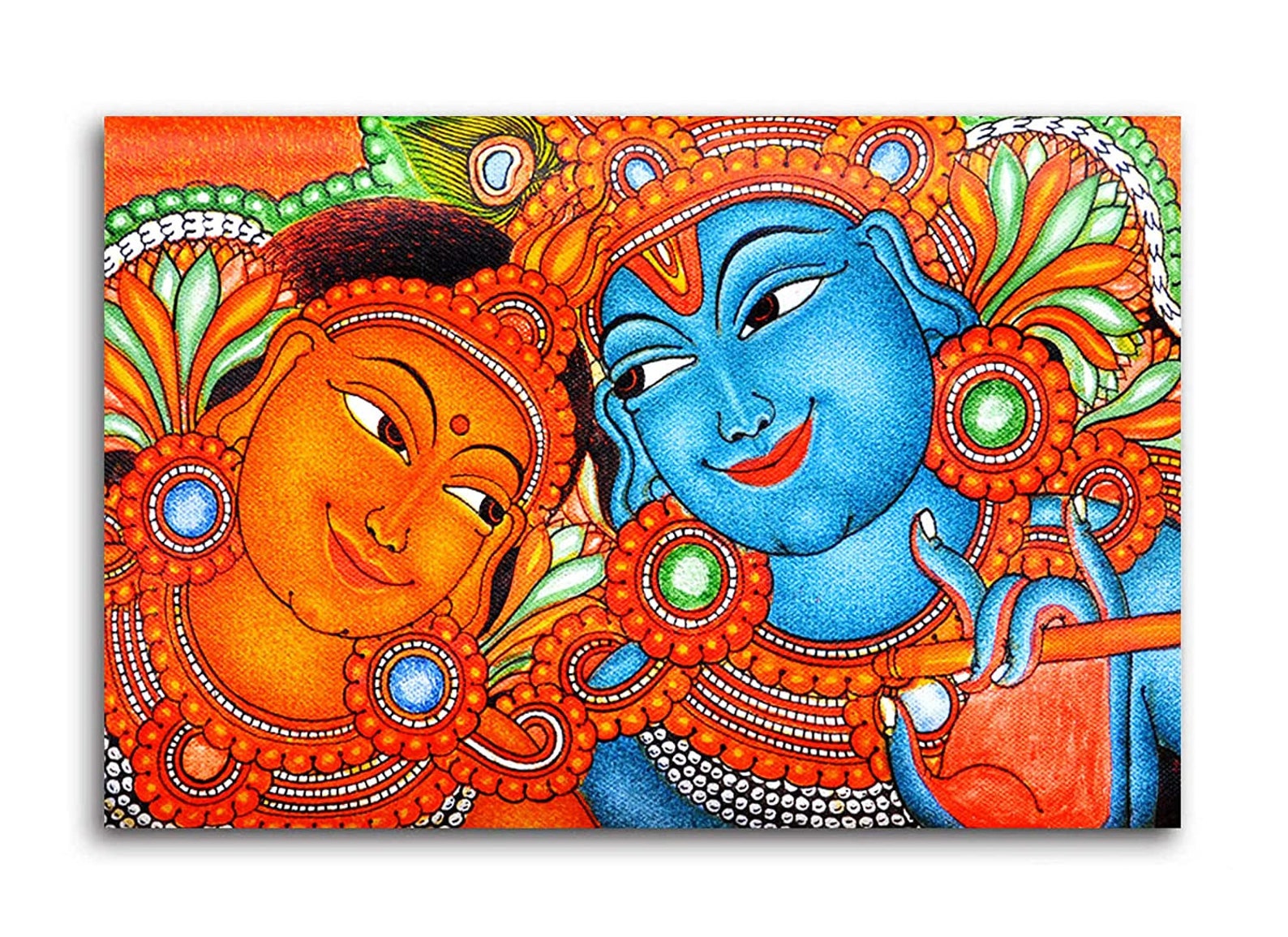 Krishna With Radha Indian Art Radha Krishna Rajasthani Etsy