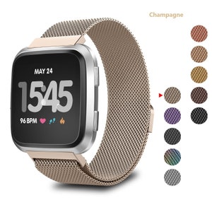 fitbit versa silver mesh band