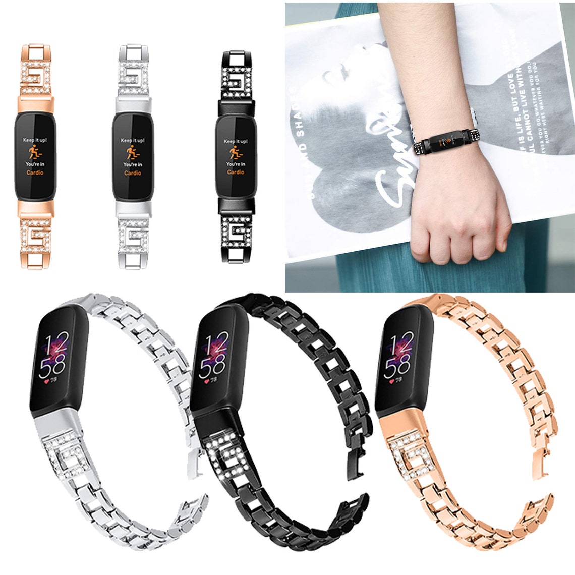 Fitbit Luxe Bänder Edelstahl Schmuck Armband Ersatz Etsy.de