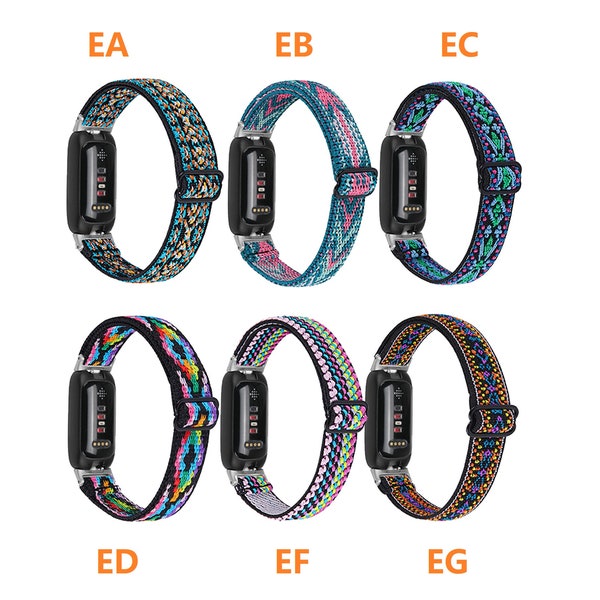 Custom Fitbit Luxe,Fitbit Inspire 3/2/HR Bands, Elastic Breathable Replacement Accessories Strap Wristband for Women Men