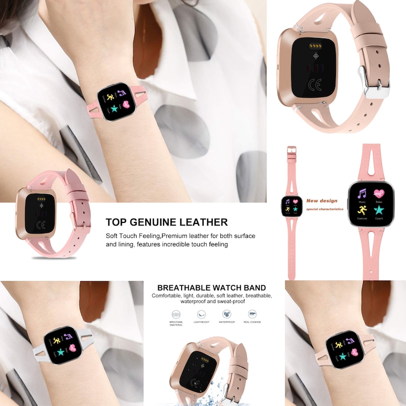 Fitbit Sense Versa 2/3/lite Leather Bands Wristband Etsy