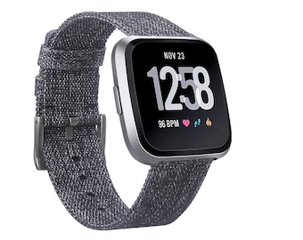 Custom Fitbit Sense，Fitbit Versa 1/2/3 Bands, Versa Lite Bands, Canvas Fabric Woven Replacement Breathable Accessories Strap Wristband