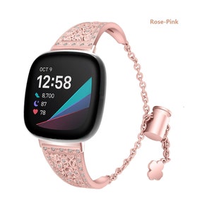 Fitbit Versa/2/3/4 and Fitbit Sense/2 Band, Stainless Steel Bracelet Fitness Watch Wristband Women Man image 6