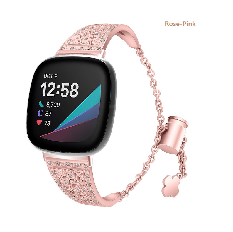 Fitbit Versa/2/3/4 and Fitbit Sense/2 Band, Stainless Steel Bracelet Fitness Watch Wristband Women Man image 6