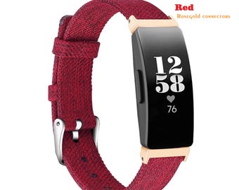 Benutzerdefinierte Fitbit Luxe, Fitbit Inspire 3/2/1 / HR Band, Ersatz Ace 2 Canvas Atmungsaktives Armband Stoff Gesponnenes Ersatz Zubehör Strap