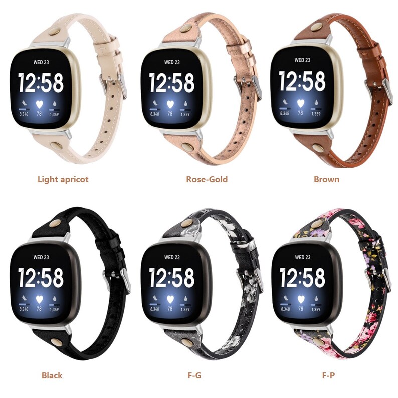 Fitbit Versa 3 Leather Bands Fitbit Sense Wristband Etsy