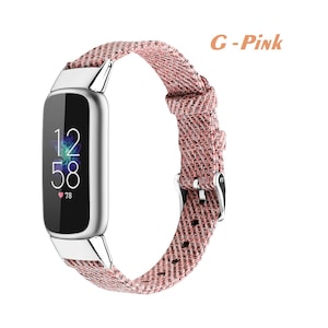 Correa de repuesto de tela de lona personalizada para Fitbit Luxe, Fitbit Inspire 3/2/1/HR, accesorios tejidos, correa para mujeres, hombres, tamaño pequeño y grande