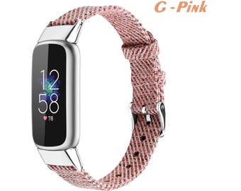 Customize Fitbit Luxe, Fitbit Inspire 3/2/1/HR Band Fabric Canvas Replacement Wristband Woven Accessories Strap for Women Men Small Large