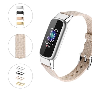 Cusotm Band for Fitbit Inspire 3/2/1/HR, Fitbit Luxe, Canvas Silk Breathable Wristband Fabric Woven Accessories Strap for Women Men
