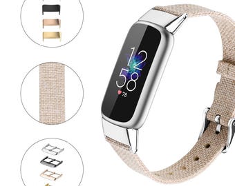 Band for Fitbit Inspire 3/2/1/HR, Fitbit Luxe, Cusotm Canvas Silk Breathable Wristband Fabric Woven Accessories Strap for Women Men
