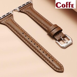 May include: Two brown leather watch bands with silver clasps. The bands have stitching and holes for adjusting the fit.