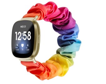 Custom Fitbit Versa 4/3/2/1 Sense 2/1/Lite Bands, Fabric Woven Replacement Elastic Band Breathable Accessories Strap Wristband for Women Men