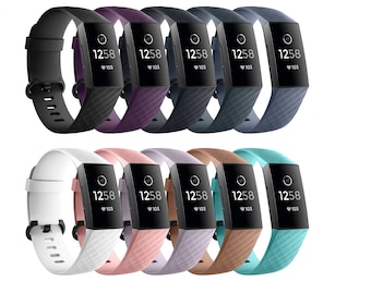 Large Small Many Colors Lightweight Sweat Resistant Zbella Bands Compatible with Fitbit Charge 3 and Charge 4 Strap for Fibit Charge 3 and Charge 3 SE Silicone 