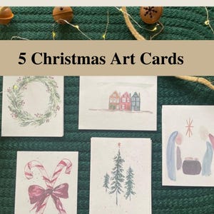 Instant Download, Christmas Cards, Watercolour Printable, Holiday, Watercolor, Unique Holiday Cards