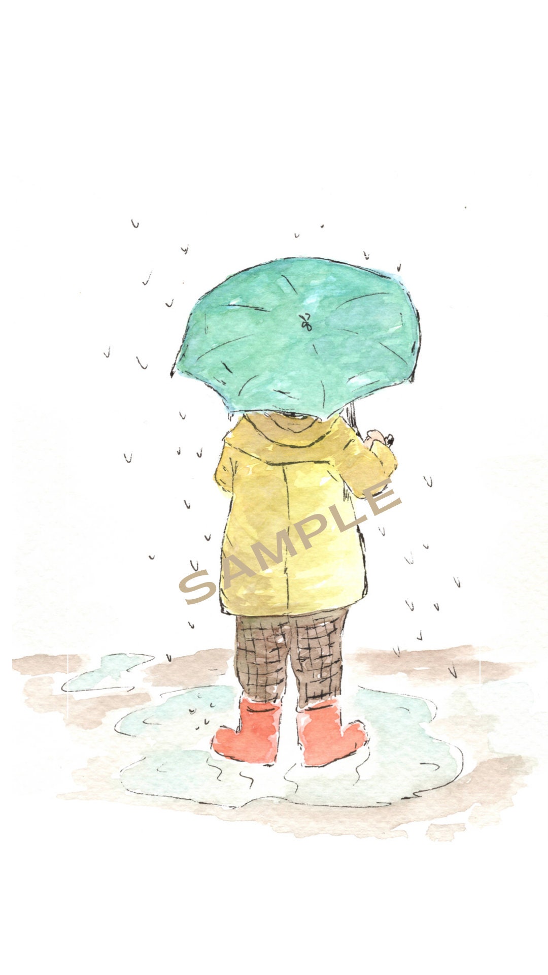 Instant Download, Spring, Home Decor, Watercolour, Watercolor, Rain ...