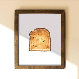 Watercolor Toast Print, Kitchen Wall Decor, Food Art Illustration