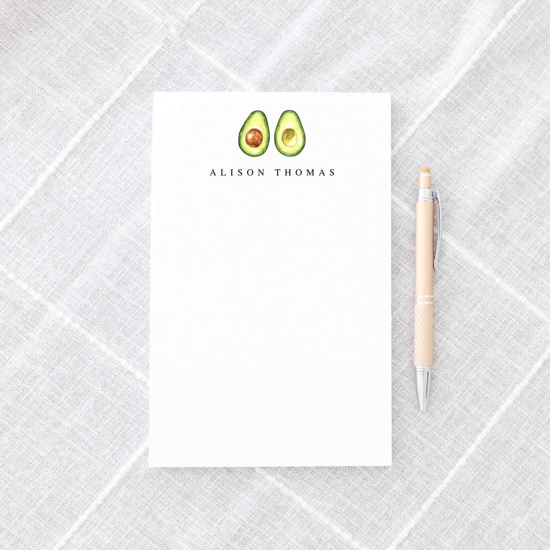 Personalized Avocado Notepad, Custom Notepad for Work, Custom ...