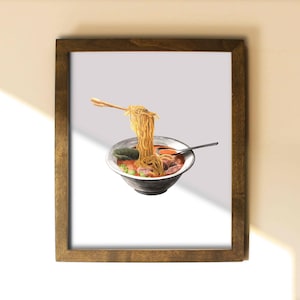 Watercolor Ramen Bowl Print, Food Art Kitchen Wall Decor