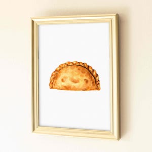 Watercolor Empanada Print, Kitchen Food Art, Original Artwork image 2