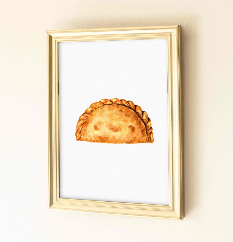 Watercolor Empanada Print, Kitchen Food Art, Original Artwork image 2