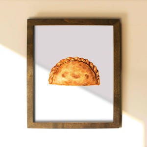 Watercolor Empanada Print, Kitchen Food Art, Original Artwork image 1