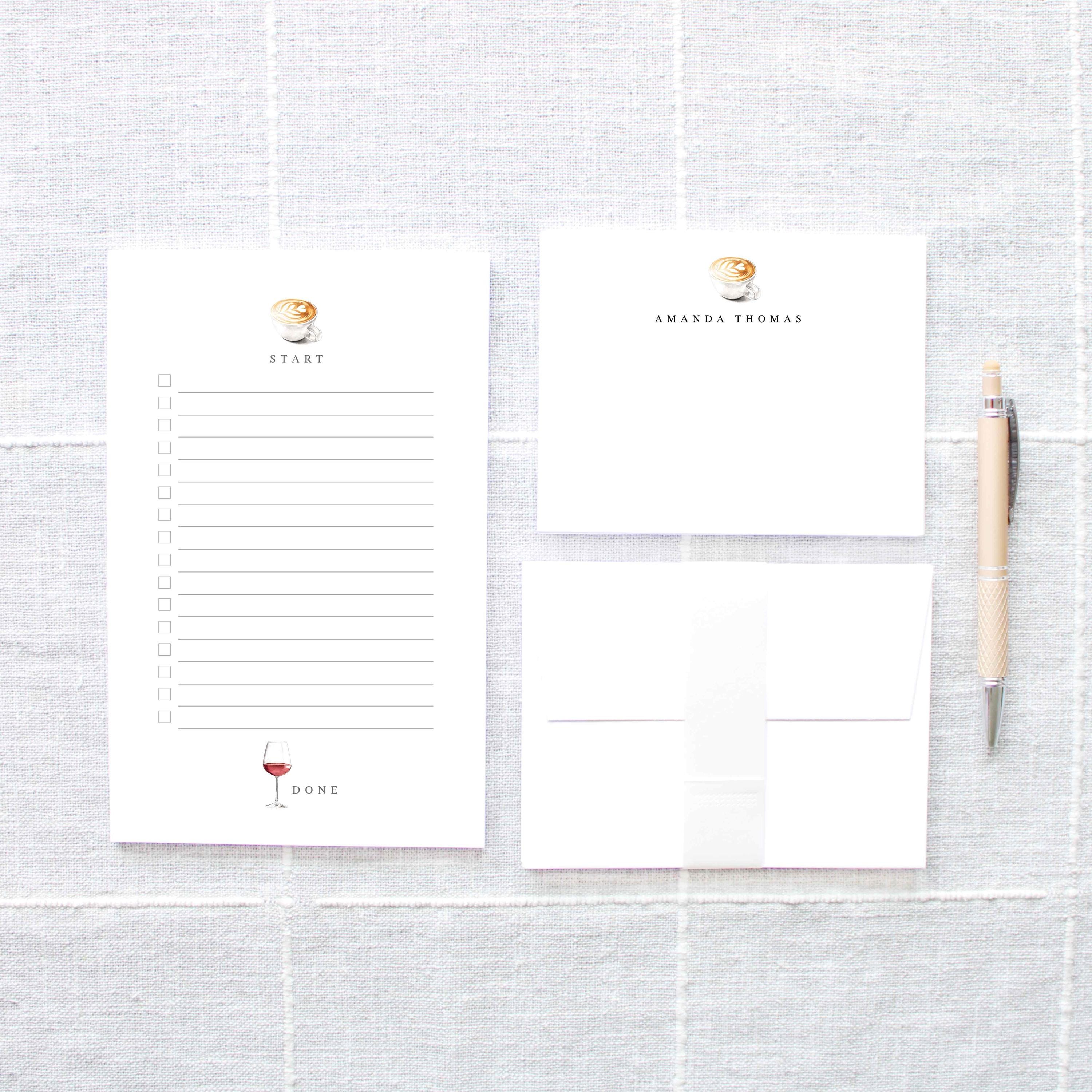 Checklist Notepad, Espresso & Wine Notepad, Notepad for Work ...