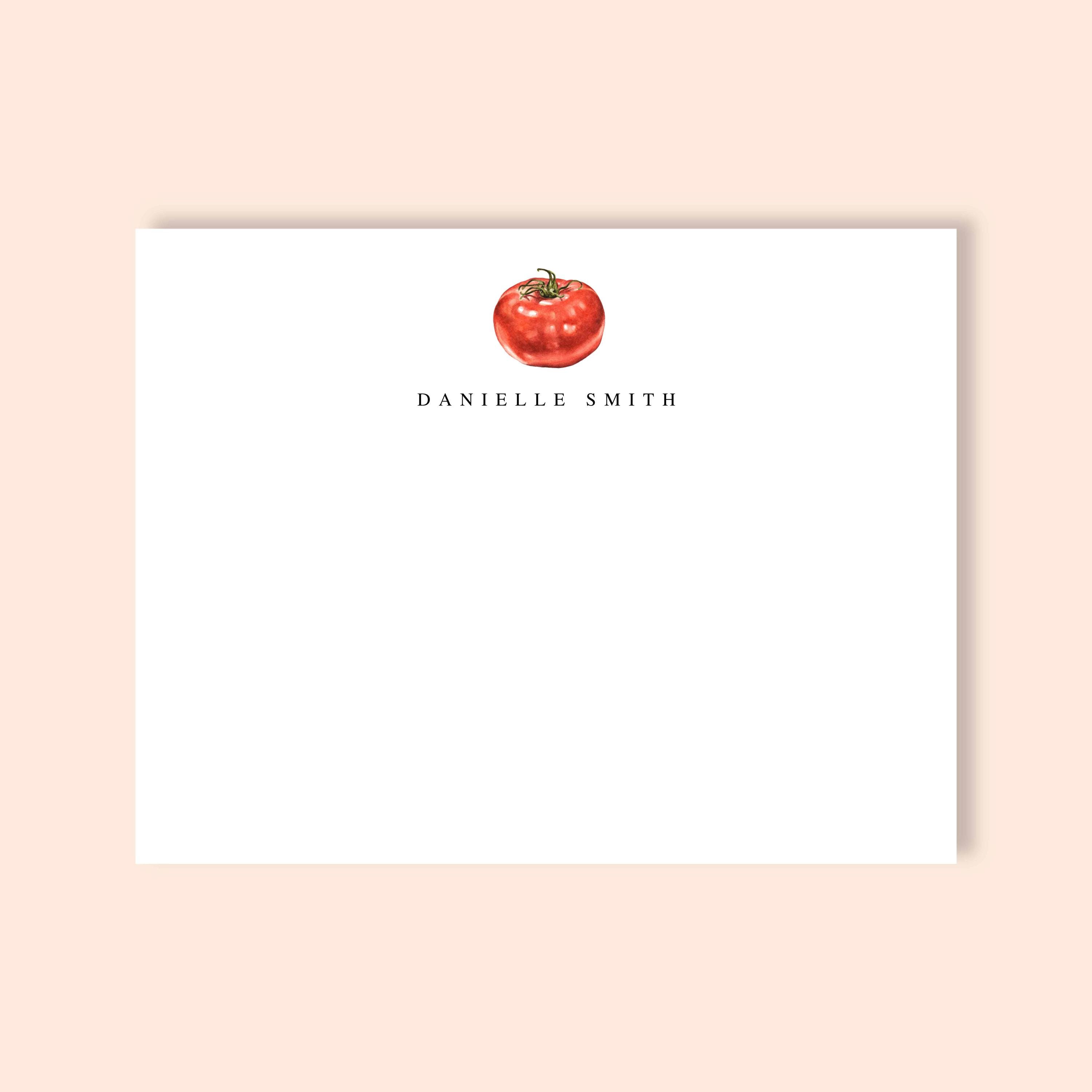 Tomato Personalized Stationery, Custom Tomato Notecards, Personalized Notecards, Notecards with Envelopes, Monogrammed Stationery